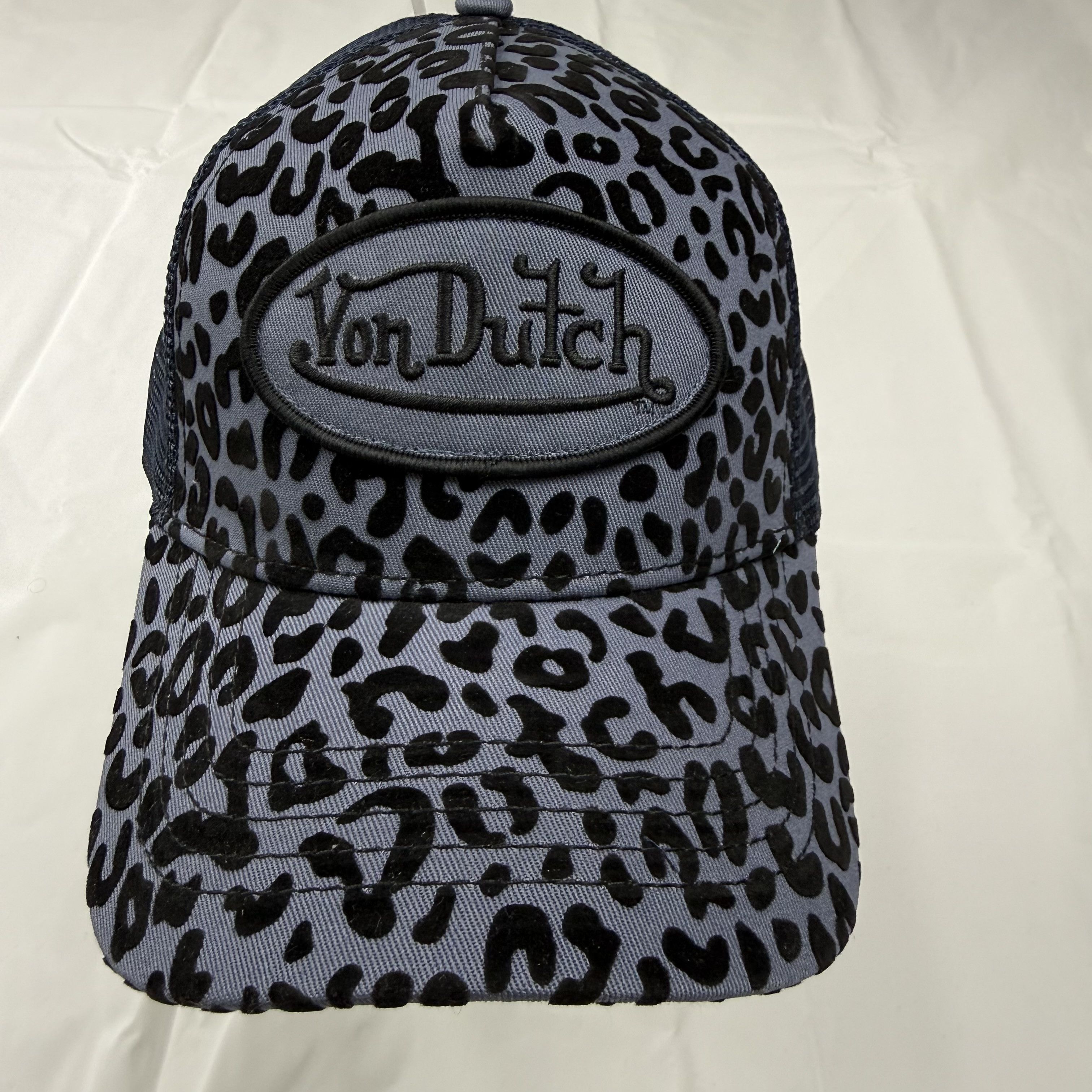Von Dutch Von Dutch Grey Black Leopard Print Trucker Hat Snapback Size ONE SIZE - 1 Thumbnail