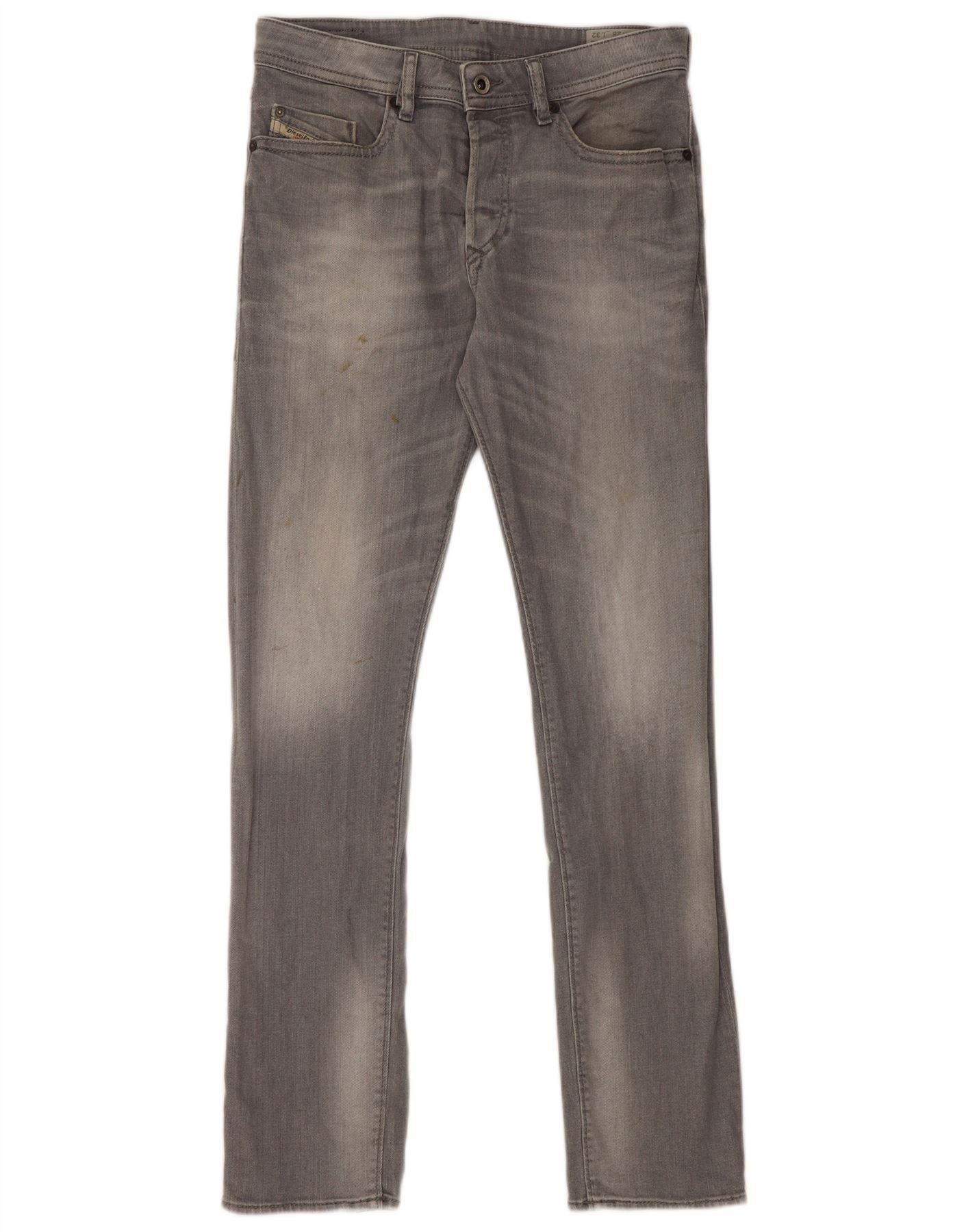 Diesel Mens Buster Regular Slim Tapered Jeans W28 L32 Grey Cotton Size US 28 / EU 44 - 1 Thumbnail