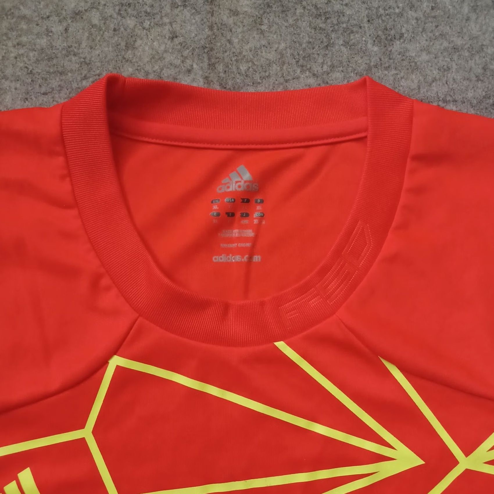 Adidas Adidas Mens Shirt XL Orange Yellow Neon Graphic Logo Short Sleeve T-Shirt Mens Size US XL / EU 56 / 4 - 6 Thumbnail