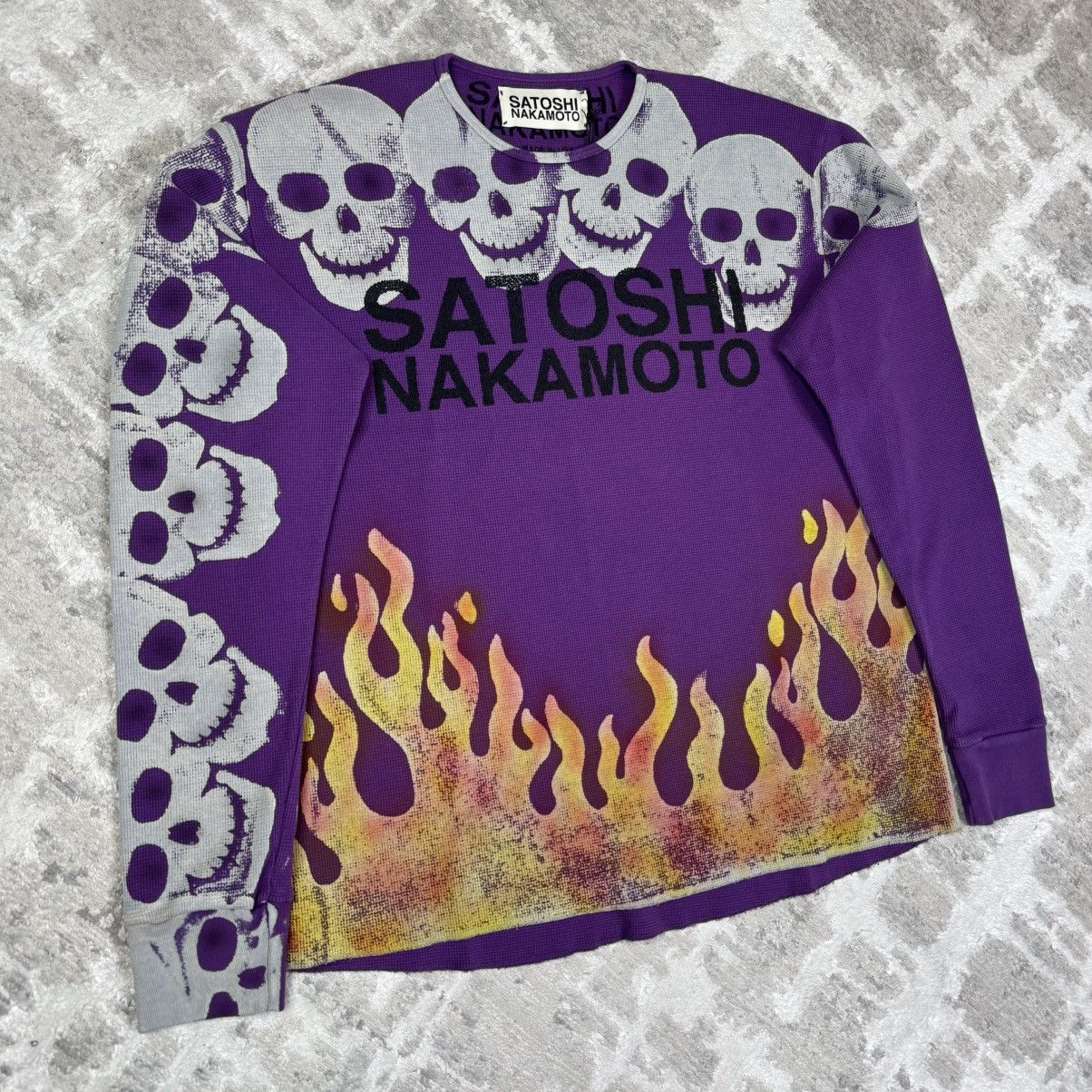 Satoshi Nakamoto lost boys skull long sleeve thermal shirt Size US M / EU 48-50 / 2 - 2 Thumbnail