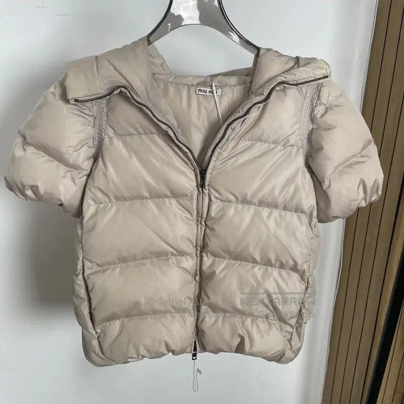 Miu Miu Miu Miu Women's Light Beige Down Jacket . Size L / US 10 / IT 46 - 1 Thumbnail