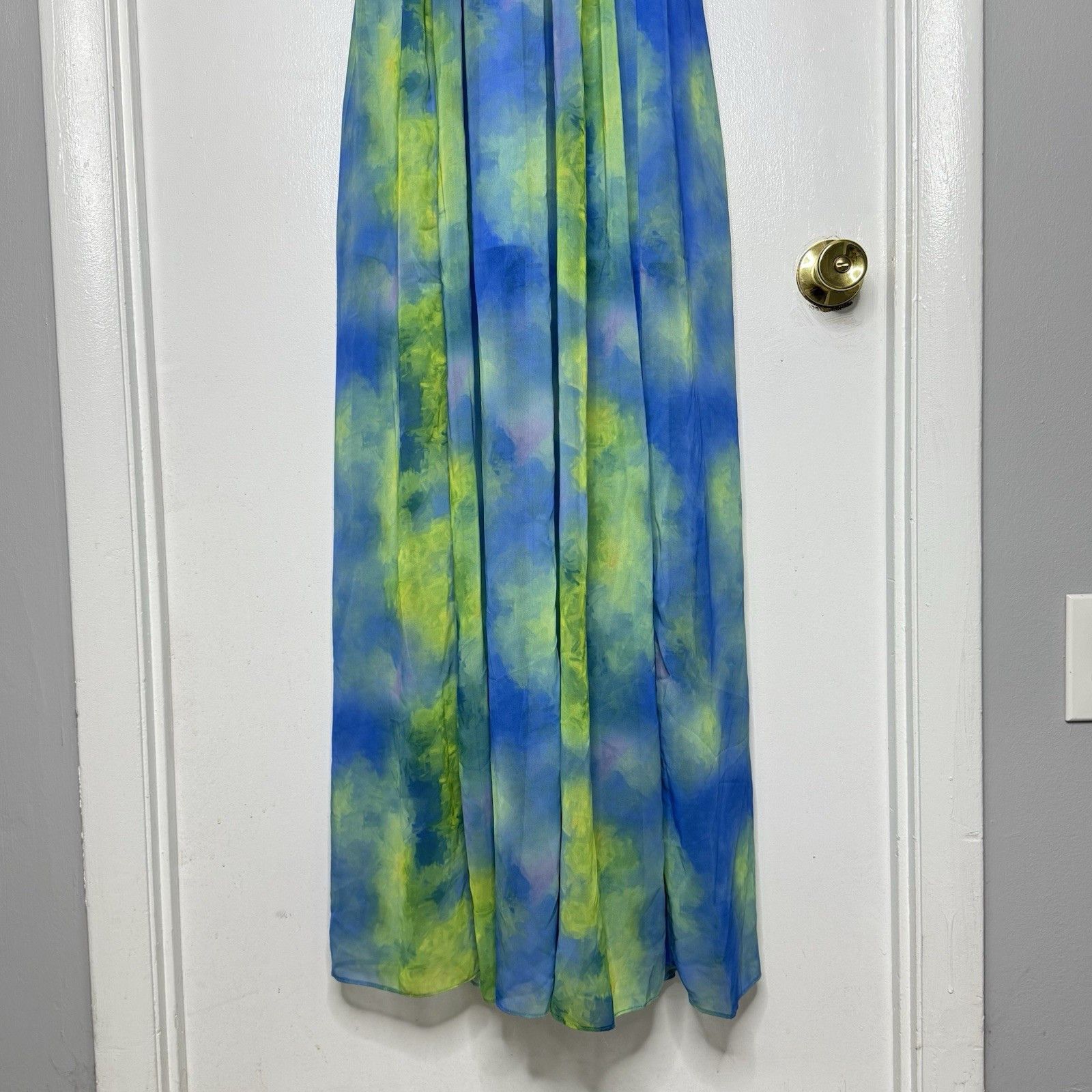 Other Luxxel Women Blue Green Tie Dye Maxi Dress M Babydoll Empire Size M / US 6-8 / IT 42-44 - 4 Thumbnail
