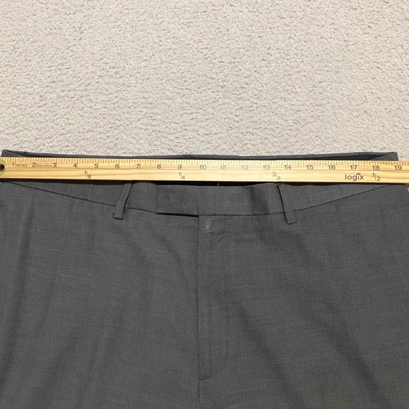 Calvin Klein Calvin Klein Dress Pants Mens 38x32 Gray Flat Front Straight Business Trousers Size US 38 / EU 54 - 7 Thumbnail