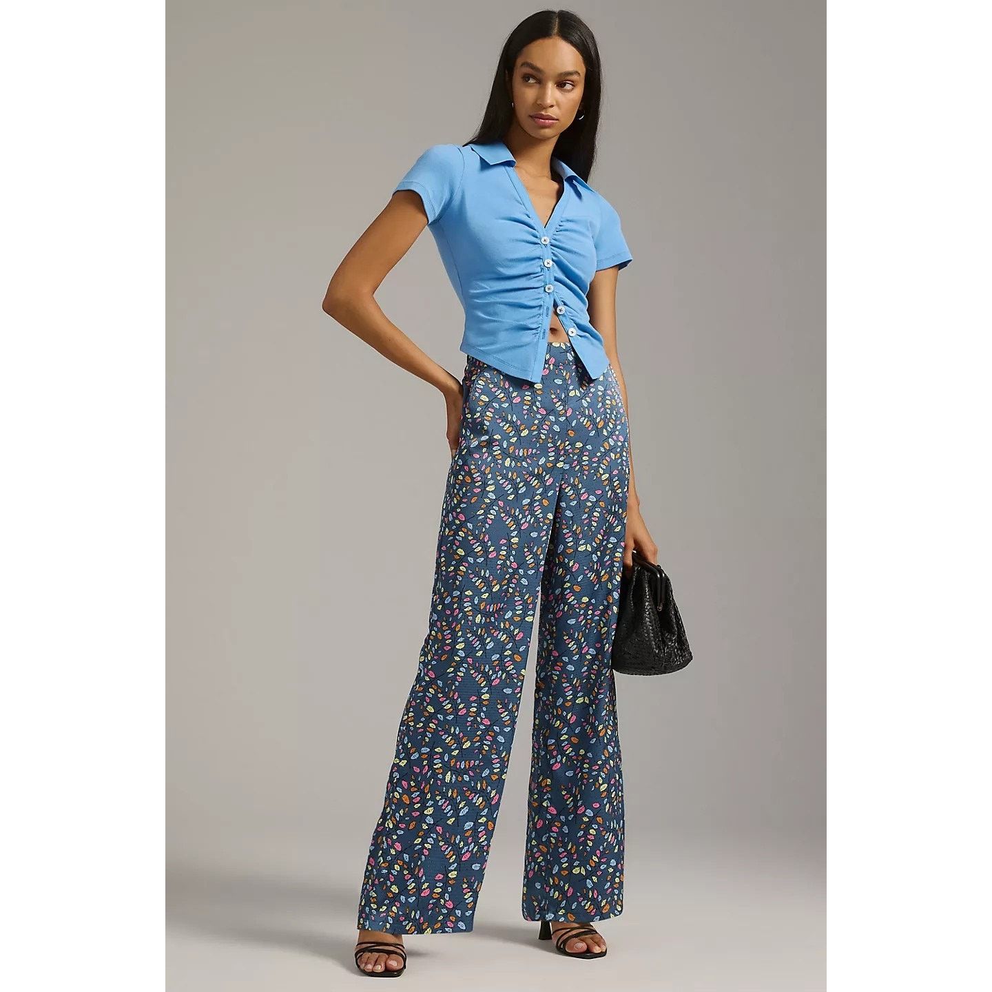 Anthropologie New Anthropologie Stella Nova Wide-Leg Pants $199 Blue Size 28" / US 6 / IT 42 - 3 Thumbnail