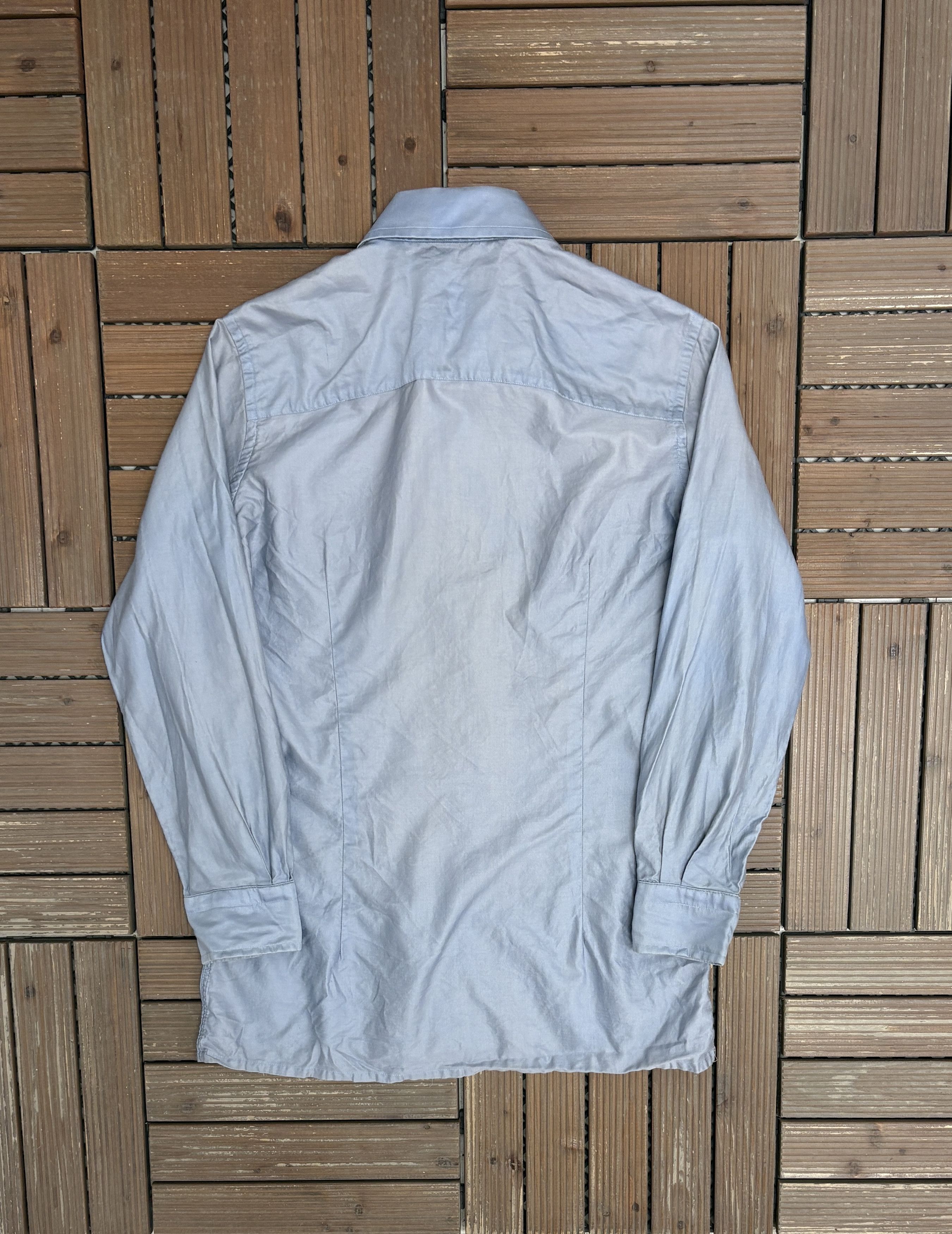 Yves Saint Laurent Yves Saint Laurent Vintage Blue Button Down Shirt Size US M / EU 48-50 / 2 - 4 Thumbnail