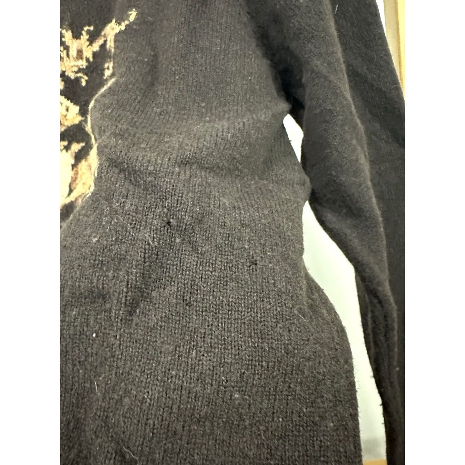 Ralph Lauren VINTAGE Lauren Ralph Lauren Women's Lambswool Pullover Sweater XL Brown Lion Royal Crest Size XL / US 12-14 / IT 48-50 - 6 Thumbnail