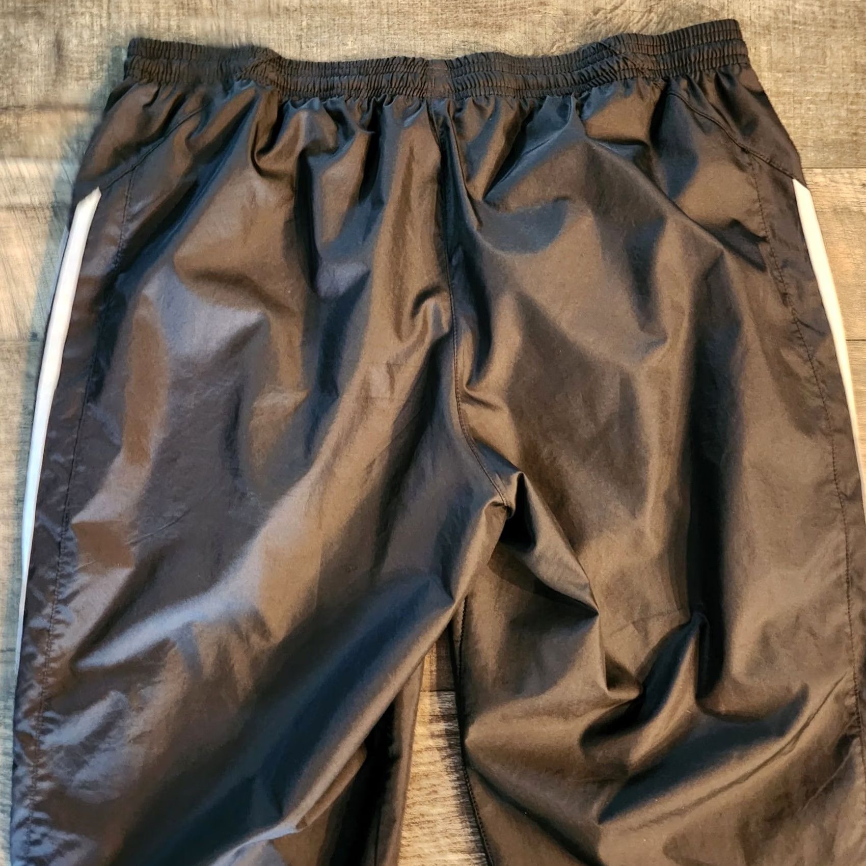 Adidas Adidas 3 Stripe Track Pants Wide Leg Mens XL Windbreaker Black Zip Ankle Pants Mens XL Black Wide Leg Athletic Sportswear Size US 36 / EU 52 - 7 Thumbnail