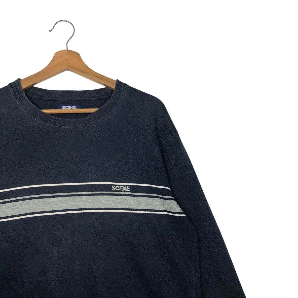 Japanese Brand 🔥VINTAGE SWEATSHIRT SCENE STRIPED DESIGN ISSEY MIYAKE Size US M / EU 48-50 / 2 - 7 Thumbnail