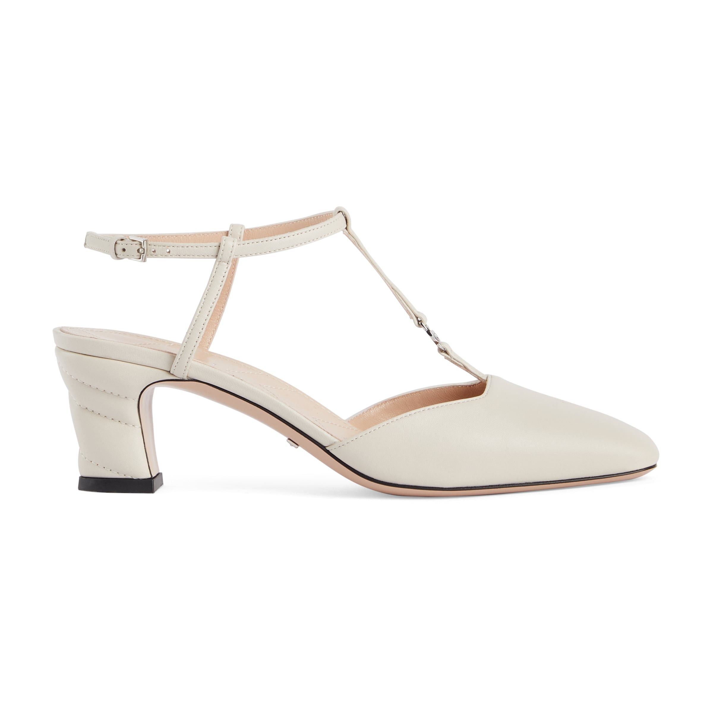 GUCCI DOUBLE G SLINGBACK LEATHER PUMPS SIZE 39.5
