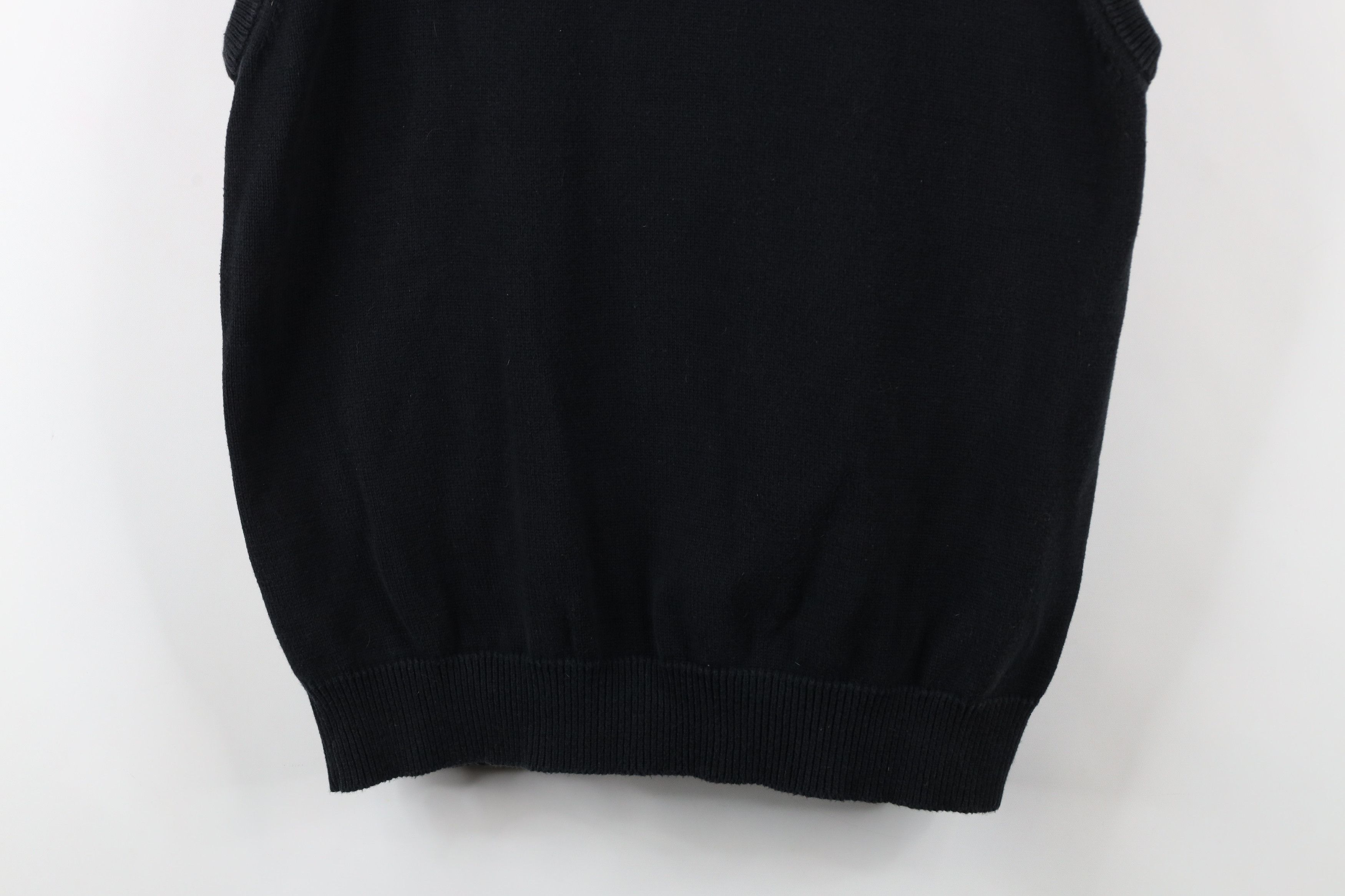 Vintage Vintage 90s Streetwear Cotton Cable Knit Sweater Vest Black Size US L / EU 52-54 / 3 - 7 Thumbnail