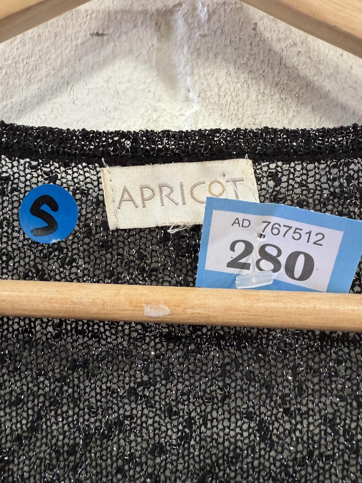 Designer Black Sheer Open-Front Cardigan by Apricot, Size Small Size S / US 4 / IT 40 - 3 Thumbnail