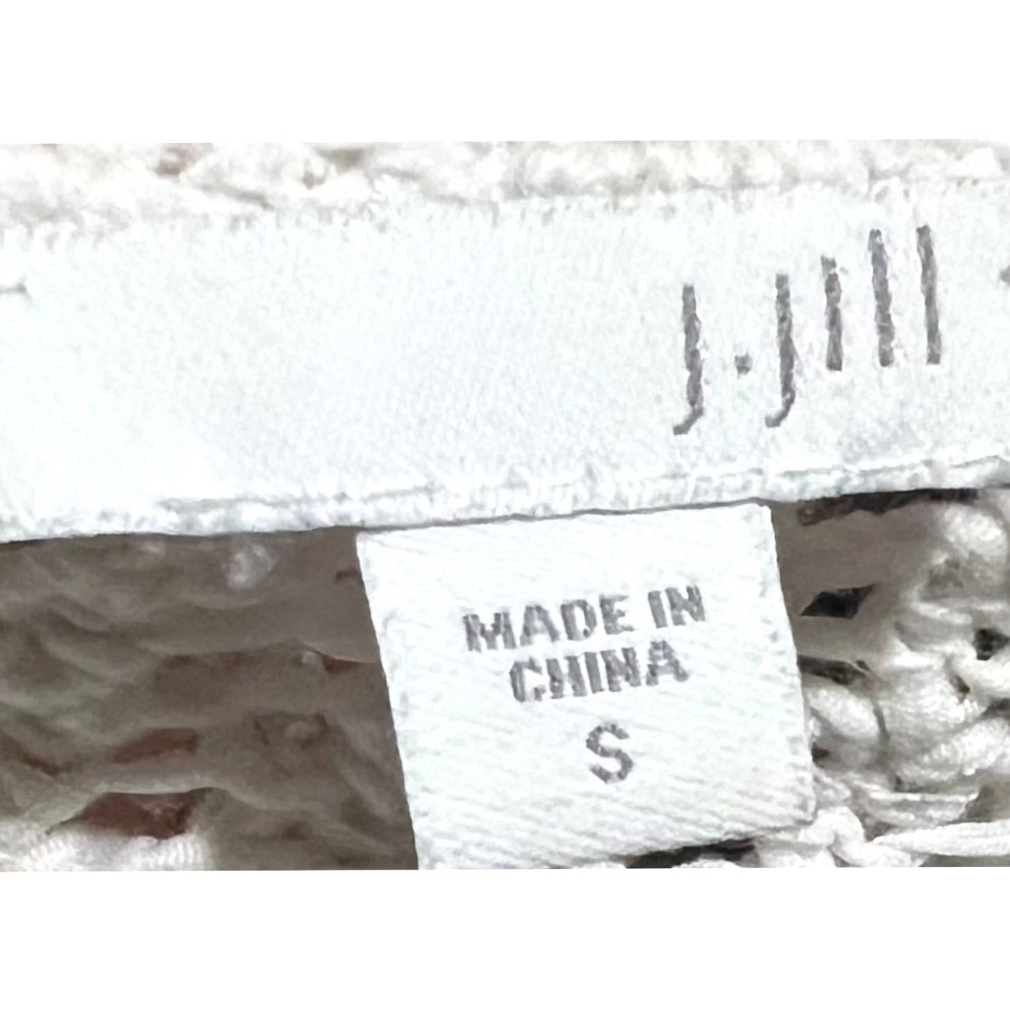 J. Jill J.Jill Open Knit Tunic Sweater Cotton Blend White Coastal Quiet Luxury Womens S Shirt Size S / US 4 / IT 40 - 6 Thumbnail
