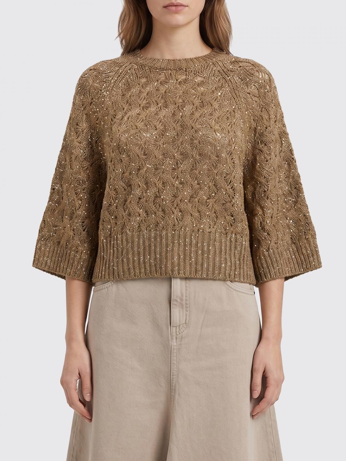 Brunello Cucinelli Brunello Cucinelli Sweater Woman Yellow Cream Size M / US 6-8 / IT 42-44 - 1 Thumbnail