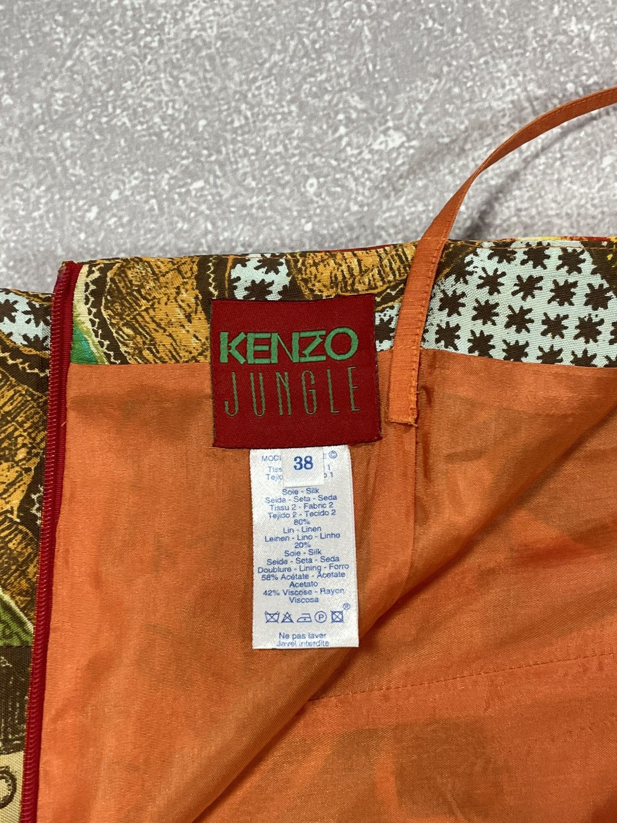 Rare! Kenzo Jungle Vintage Dress 90-x Multicolor Size 38