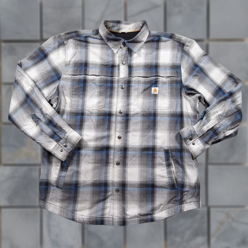 Carhartt Carhartt Jacket Mens XL Button Down Shirt Shacket Snap Workwear Plaid Size US XL / EU 56 / 4 - 1 Thumbnail