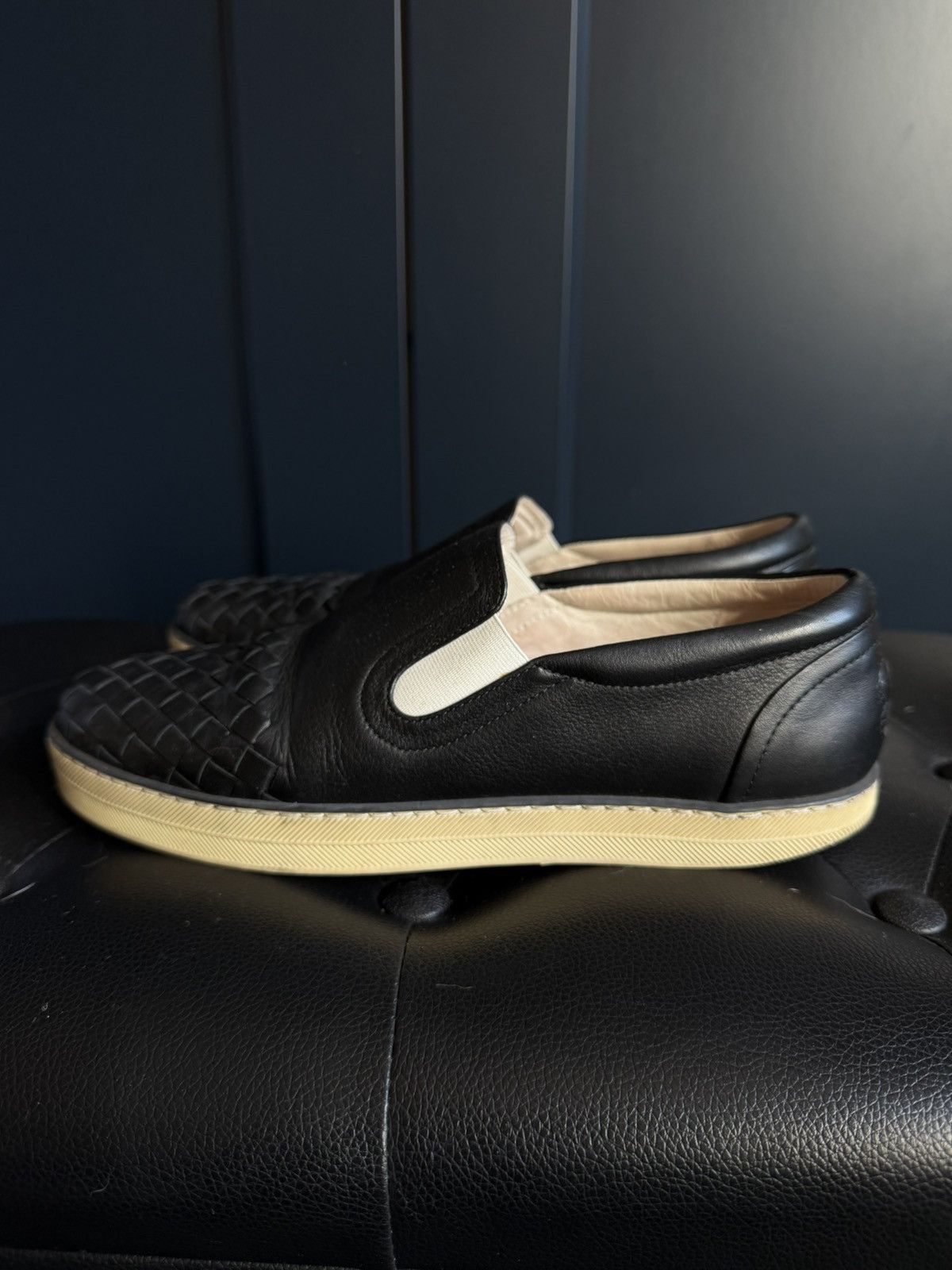 Bottega Veneta Bottega Veneta Intrecciato Leather Slip-On Sneakers 37.5 Size US 6.5 / IT 36.5 - 3 Thumbnail