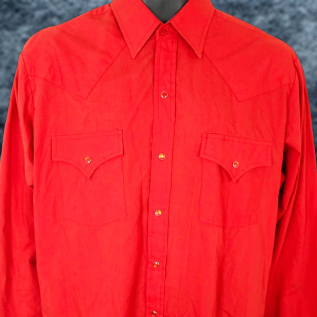 Vintage VINTAGE Ely Cattleman Western Shirt Mens Size Medium Red Cowboy Pearl Snap Buttons Casual Shirt 80s 90s Size US M / EU 48-50 / 2 - 1 Thumbnail