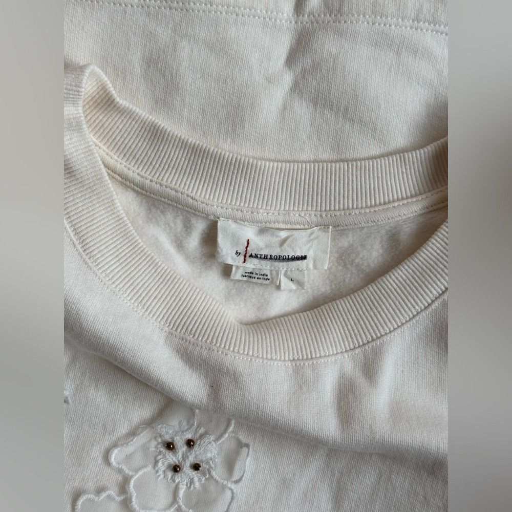 Anthropologie Anthropologie Floral Applique Knit Cotton Top Sleeveless Sw Size L / US 10 / IT 46 - 4 Thumbnail