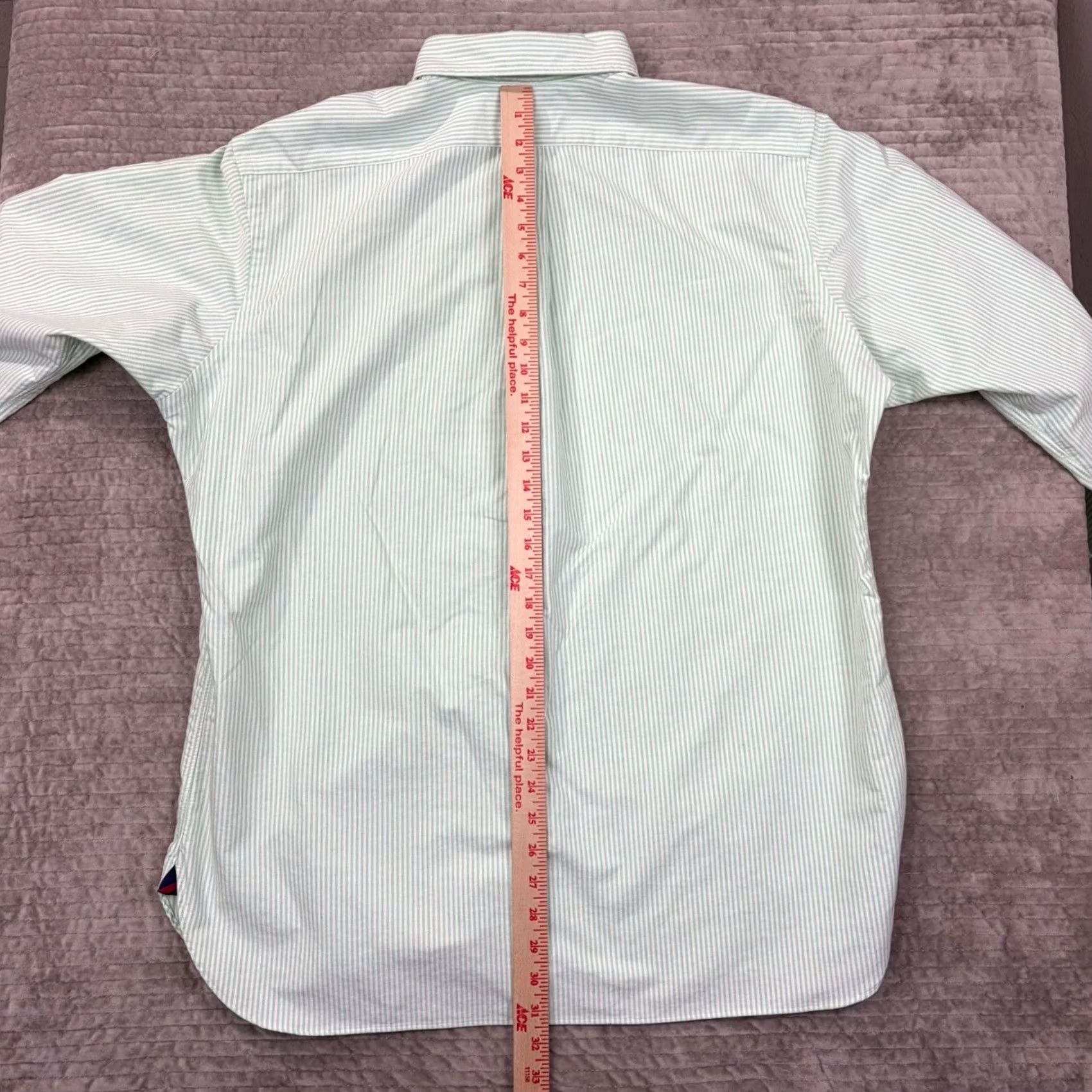 Ralph Lauren Ralph Lauren Mens XL Classic Fit Button Down Shirt Green White Stripe Cotton Size US XL / EU 56 / 4 - 5 Thumbnail