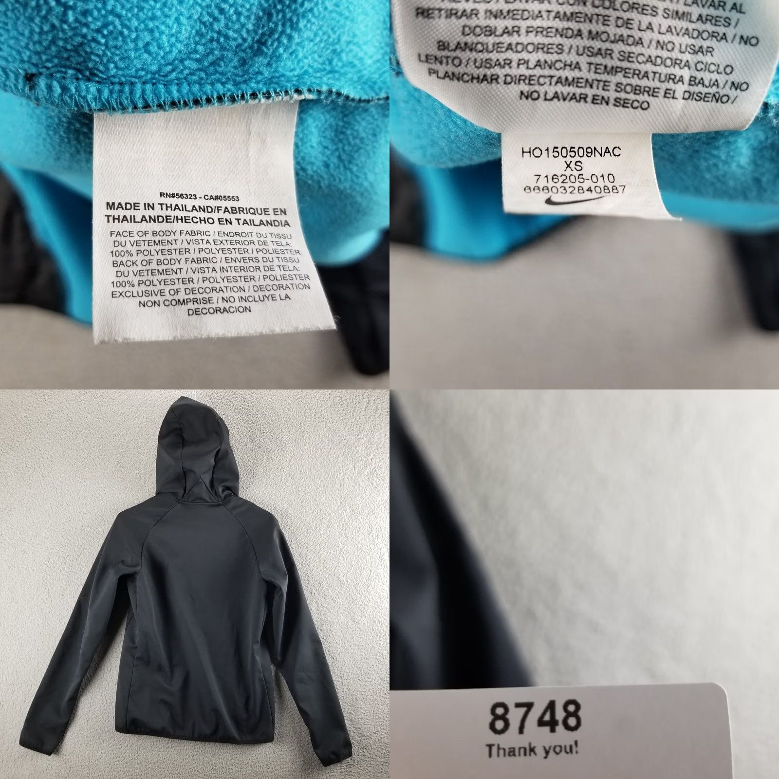 Nike Nike Jacket Women XS Hybrid Reflective Fleece Lined Softshell Black Coat 716205 Size XS / US 0-2 / IT 36-38 - 8 Thumbnail