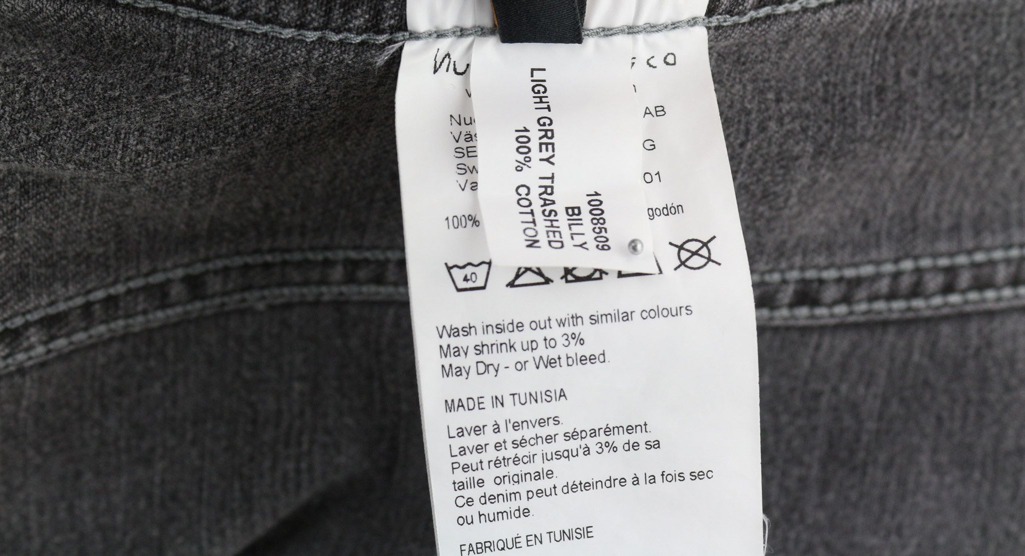 Nudie Jeans BILLY LIGHT GREY TRASHED DENIM S Grey Denim Jacket 80363 Size US S / EU 44-46 / 1 - 9 Thumbnail