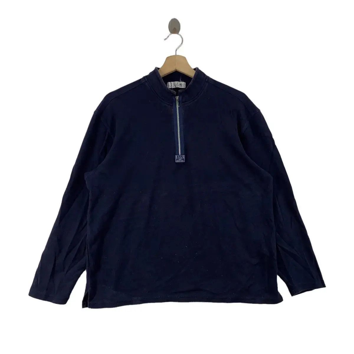 Vintage Vintage ELLE PARIS HOMME Half Zipper Plain Tee Shirt Size US L / EU 52-54 / 3 - 1 Thumbnail