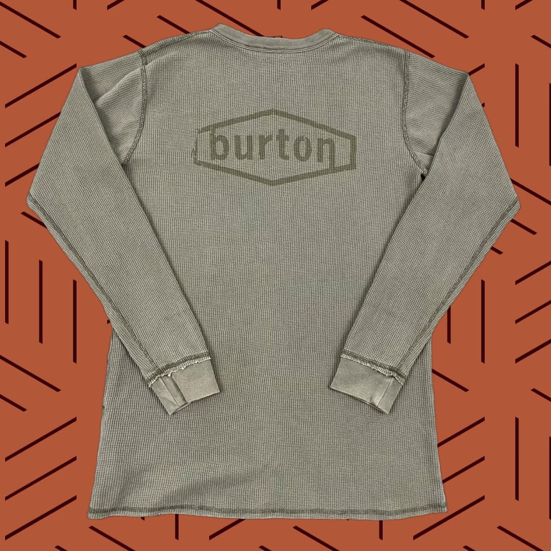 Burton Burton Shirt Medium Green Waffle Knit Thermal Crew Surf Skate Y2K Bud Light Mens Size US M / EU 48-50 / 2 - 1 Thumbnail