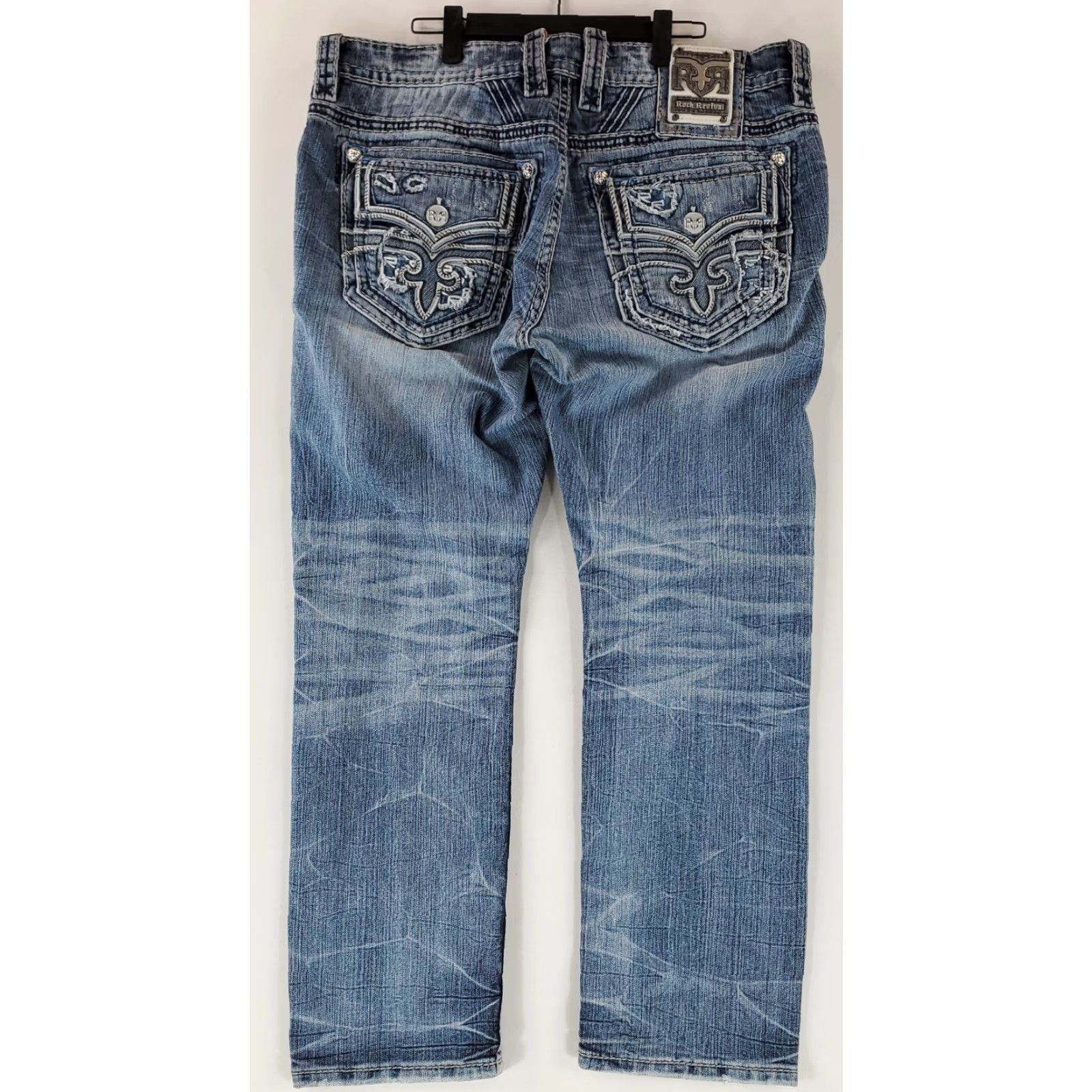 Vintage Rock Revival Jeans Blue Mens 40 Regular 31 Inseam Straight Cace Blue 40x31 Actual Size US 40 / EU 56 - 5 Thumbnail