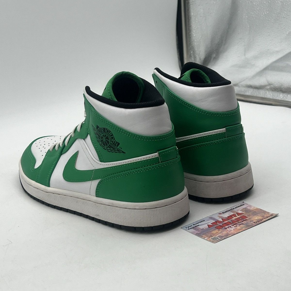Nike Air Jordan 1 mid lucky green Size US 10 / EU 43 - 4 Thumbnail