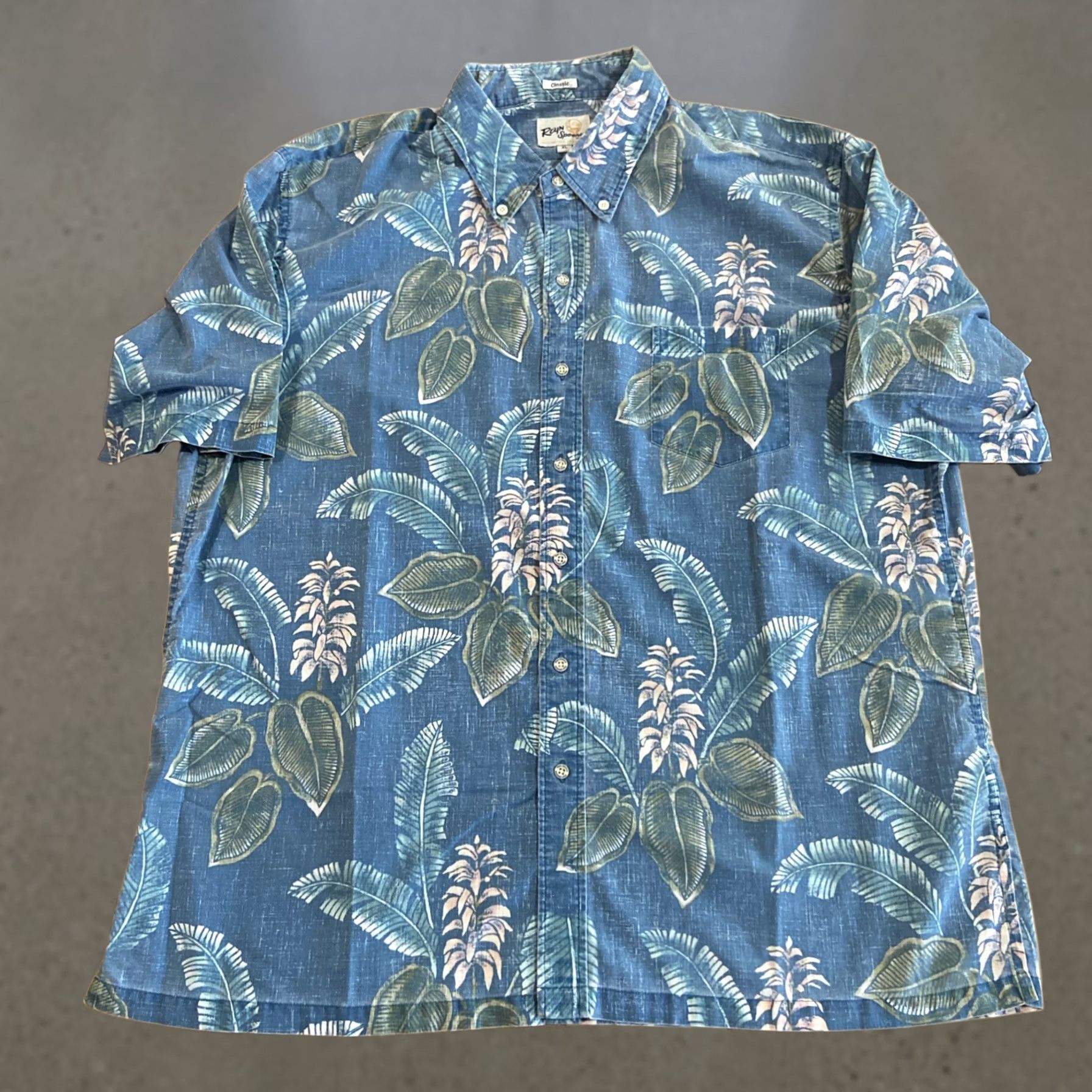 Reyn Spooner Reyn Spooner Shirt Hawaiian Button-Down XL Blue 100% Cotton Mens XLarge Floral Short Sleeve Button Up Regular Collared Size US XL / EU 56 / 4 - 1 Thumbnail