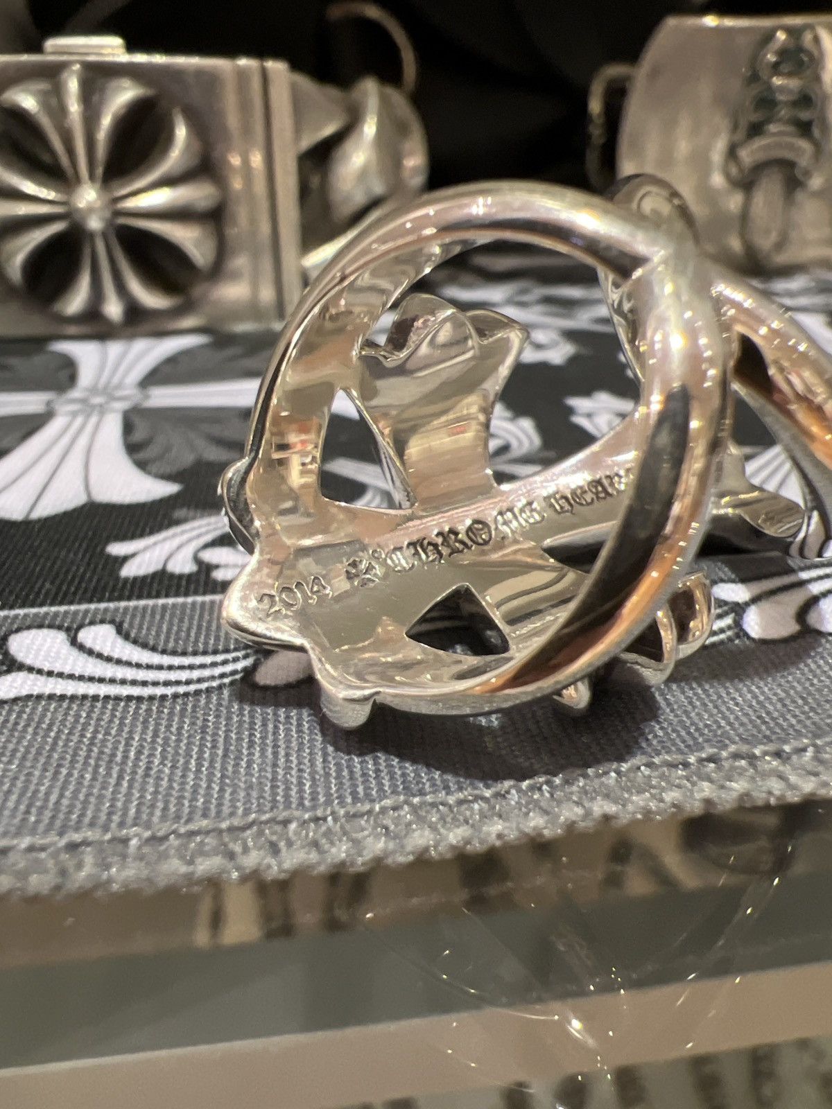 Chrome Hearts Chrome Hearts Emerald Pave Infinity Cross Ring Size ONE SIZE - 10 Thumbnail