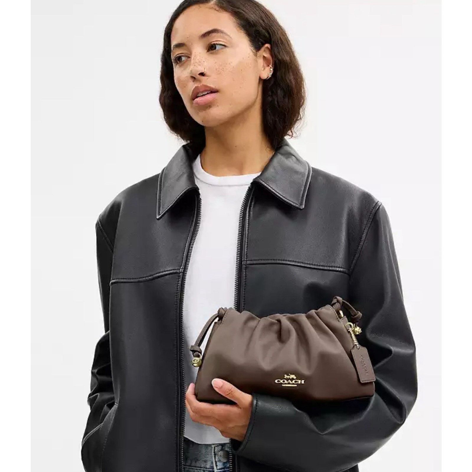 Coach NWT Coach Faye Shoulder Bag CV529 Leather Gold/Dark Stone Size ONE SIZE - 13 Thumbnail