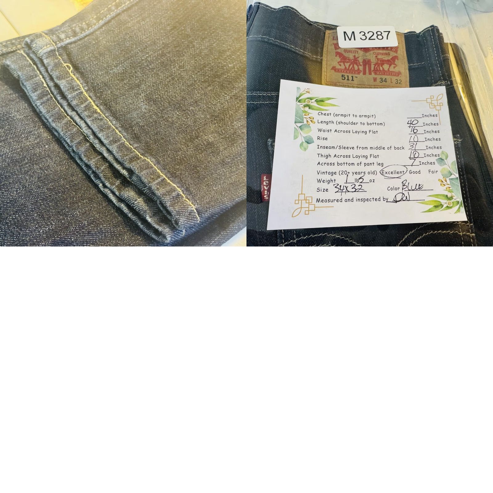 Levi's Levi's 511 Jeans Slim Tapered Dark Wash Blue Denim Zip Fly Size US 34 / EU 50 - 8 Thumbnail