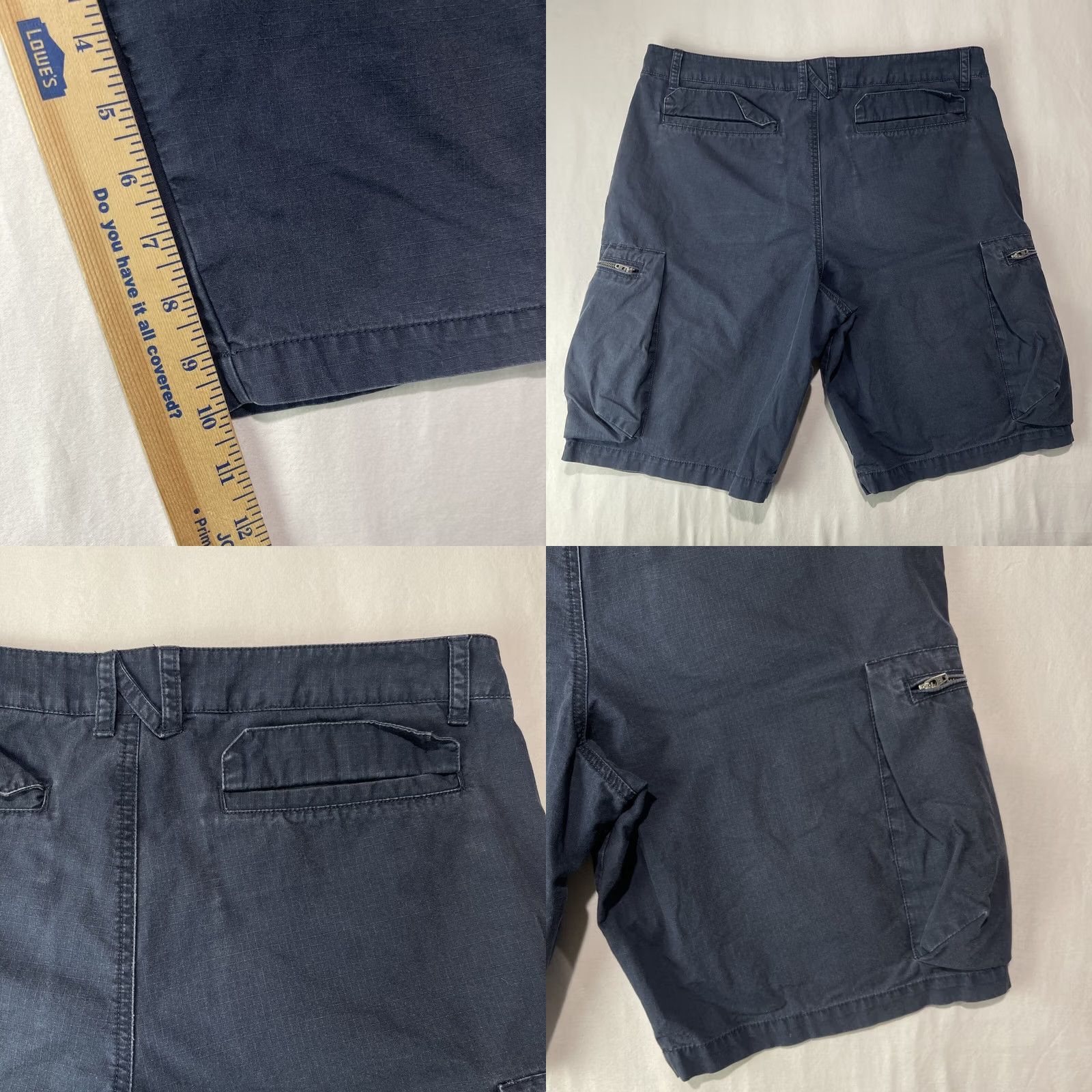 Nike Nike Cargo Shorts Mens 34 Large Navy Blue Swoosh Logo Button Zip Ripstop Size US 34 / EU 50 - 8 Thumbnail