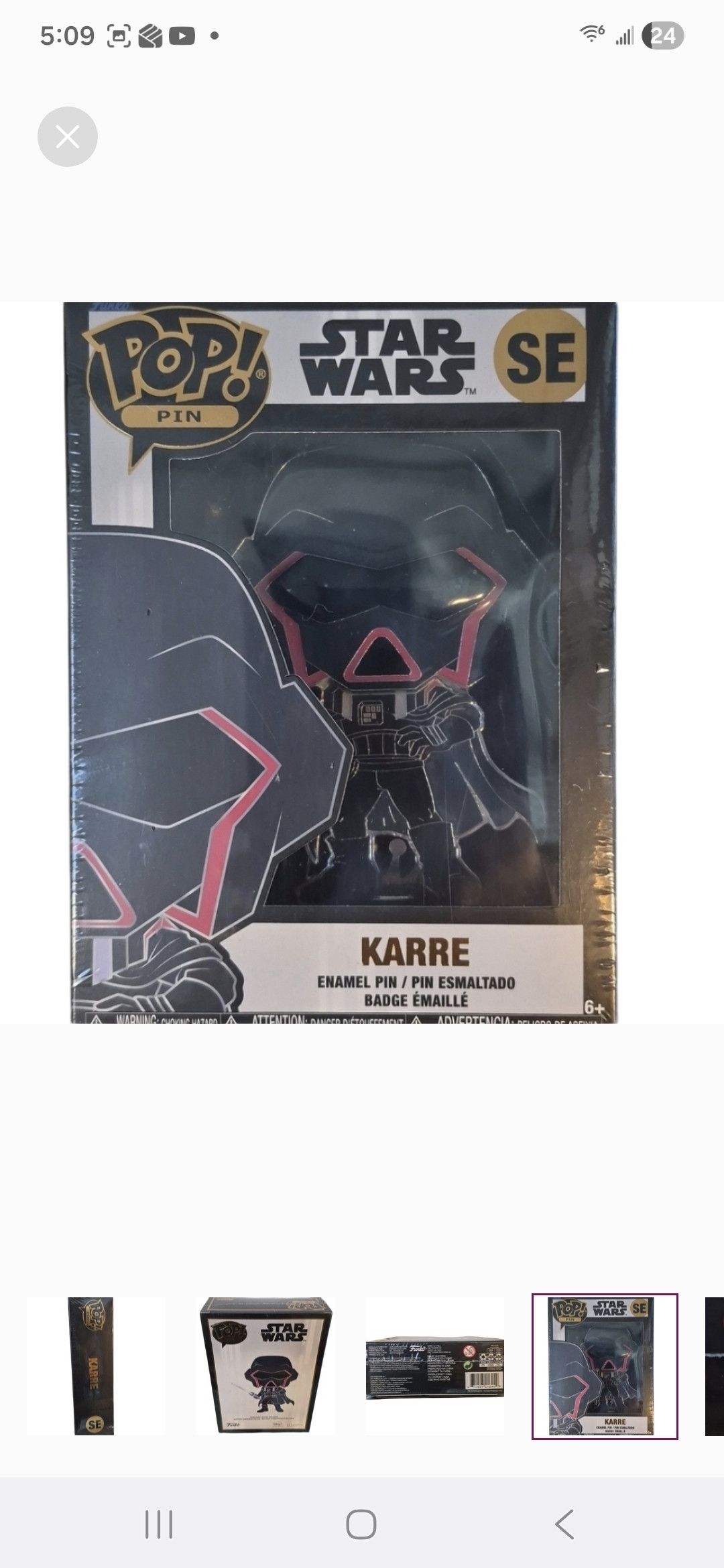 Other Funko × Star Wars POP PIN Karre Enamel Pin Size ONE SIZE - 6 Thumbnail