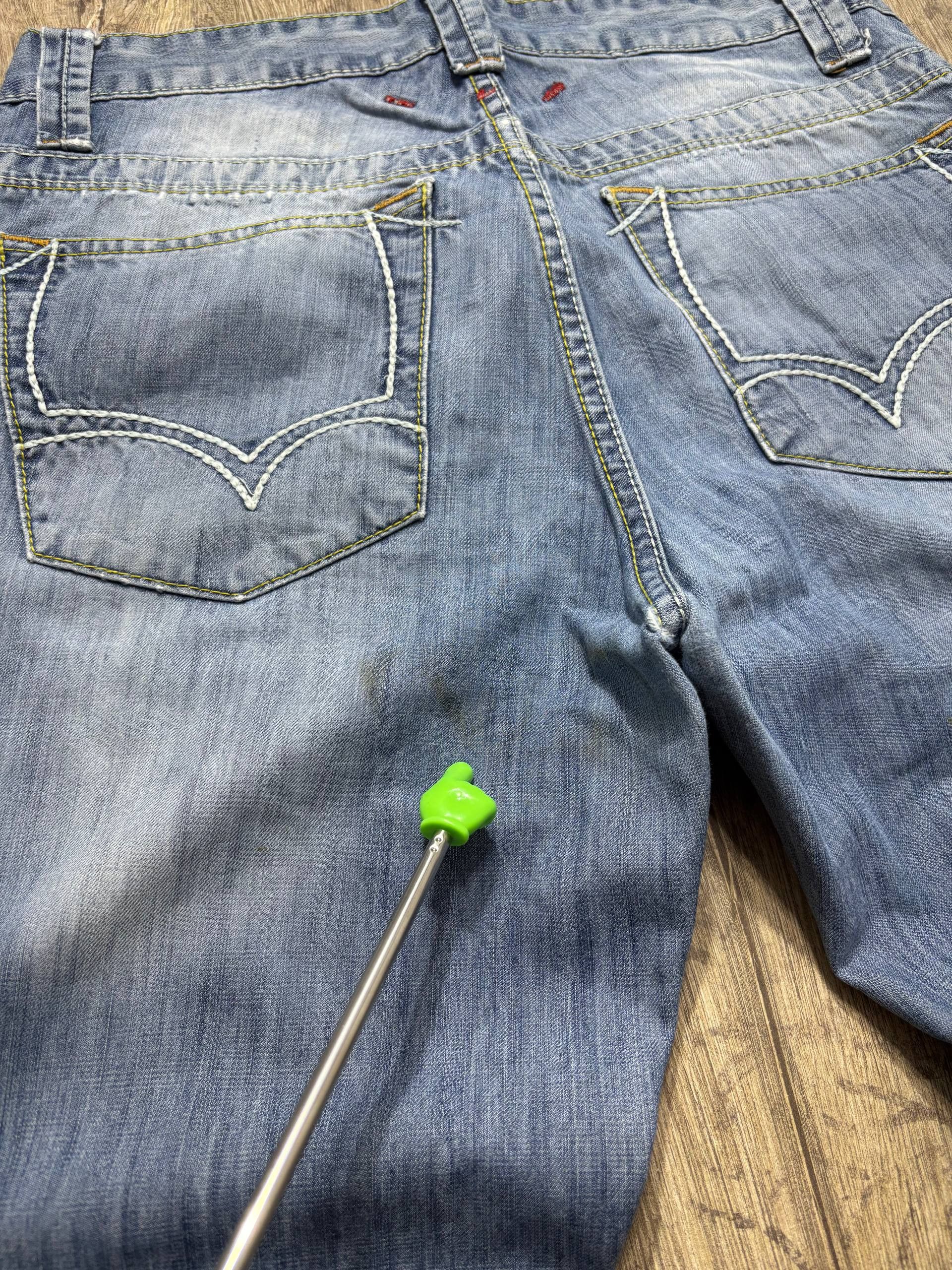 GOSTAR DE FUGA VTG Flare GOA LGB type! Y2K Japan Denim Jeans Size US 31 - 6 Thumbnail