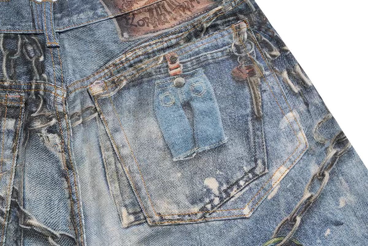 Other Patchwork Baggy Printed Loose Wide Leg Shorts Y2k Size US 31 - 10 Thumbnail