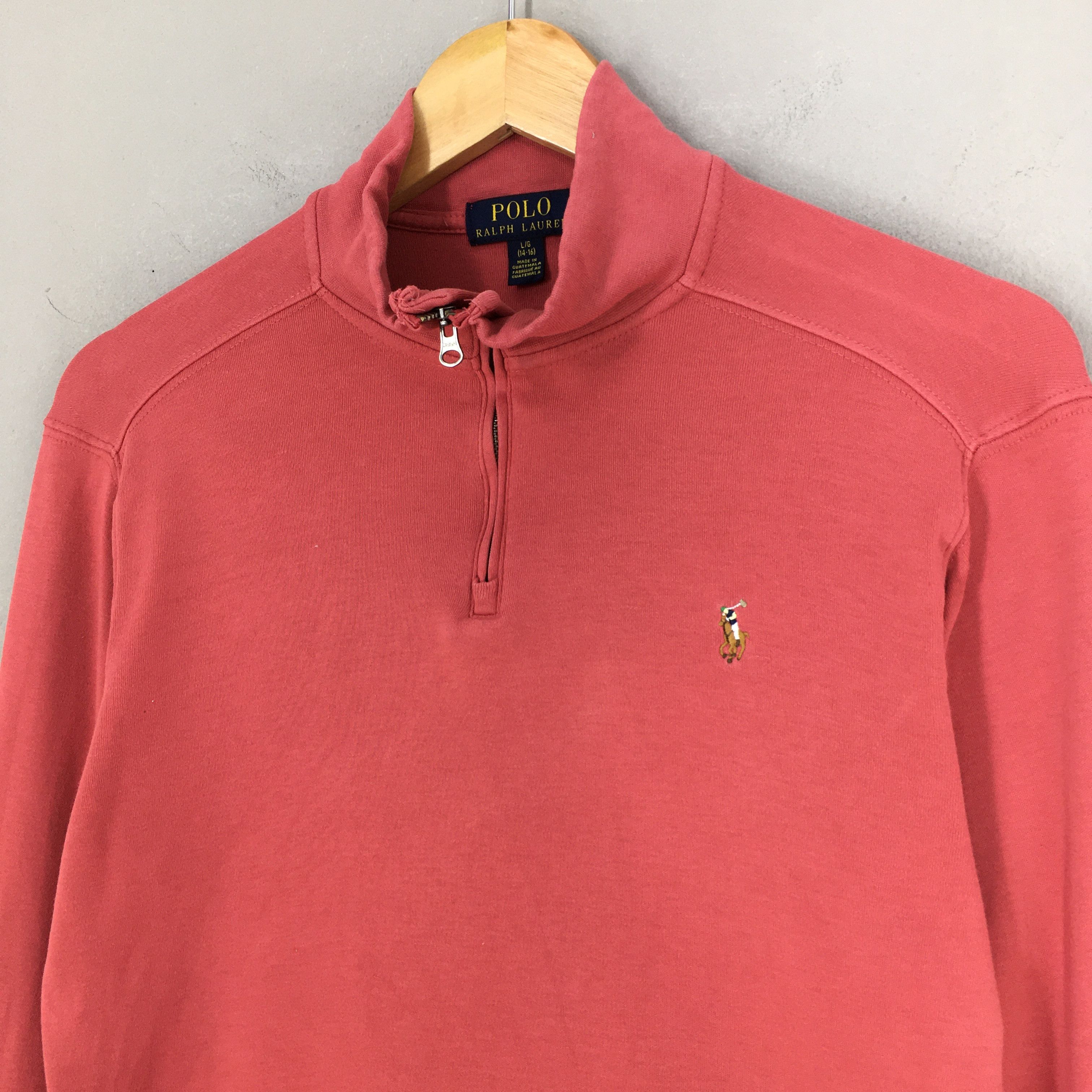 Polo Ralph Lauren Vintage Polo Ralph Lauren Pink Half Zipper Sweatshirt Large Size L / US 10 / IT 46 - 3 Thumbnail