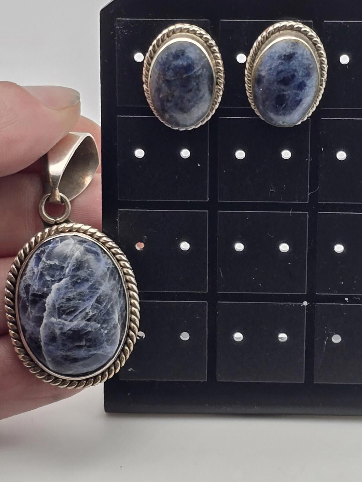 Other Vtg Taxco Mexico Sterling Silver Sodalite Earrings Pendant Size ONE SIZE - 1 Thumbnail