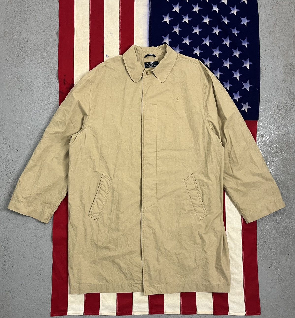 Polo Ralph Lauren Vintage Polo Ralph Lauren Trench Beige Tan Cotton Twill City Size US XXL / EU 58 / 5 - 1 Thumbnail