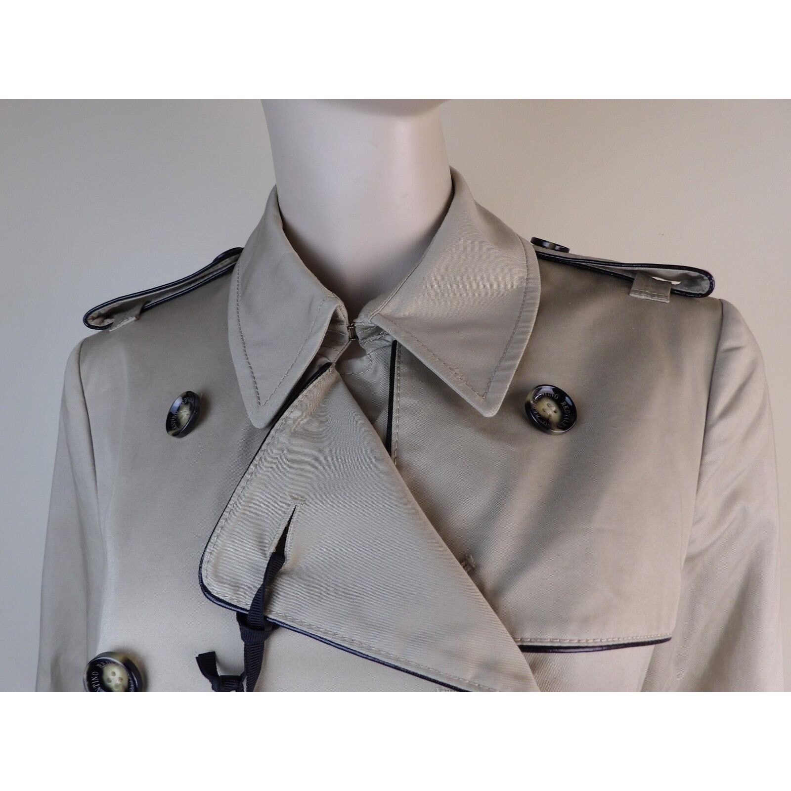 VALENTINO GRAY COTTON DOUBLE BREAST BOW COAT JACKET 42 $895