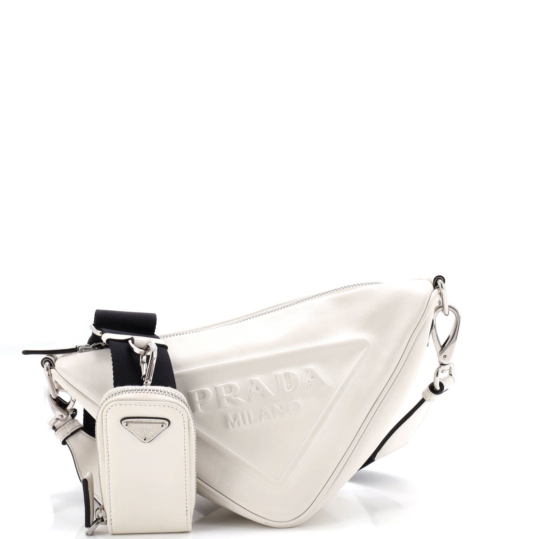 Prada Triangle Logo Zip Crossbody Bag Size ONE SIZE - 1 Thumbnail