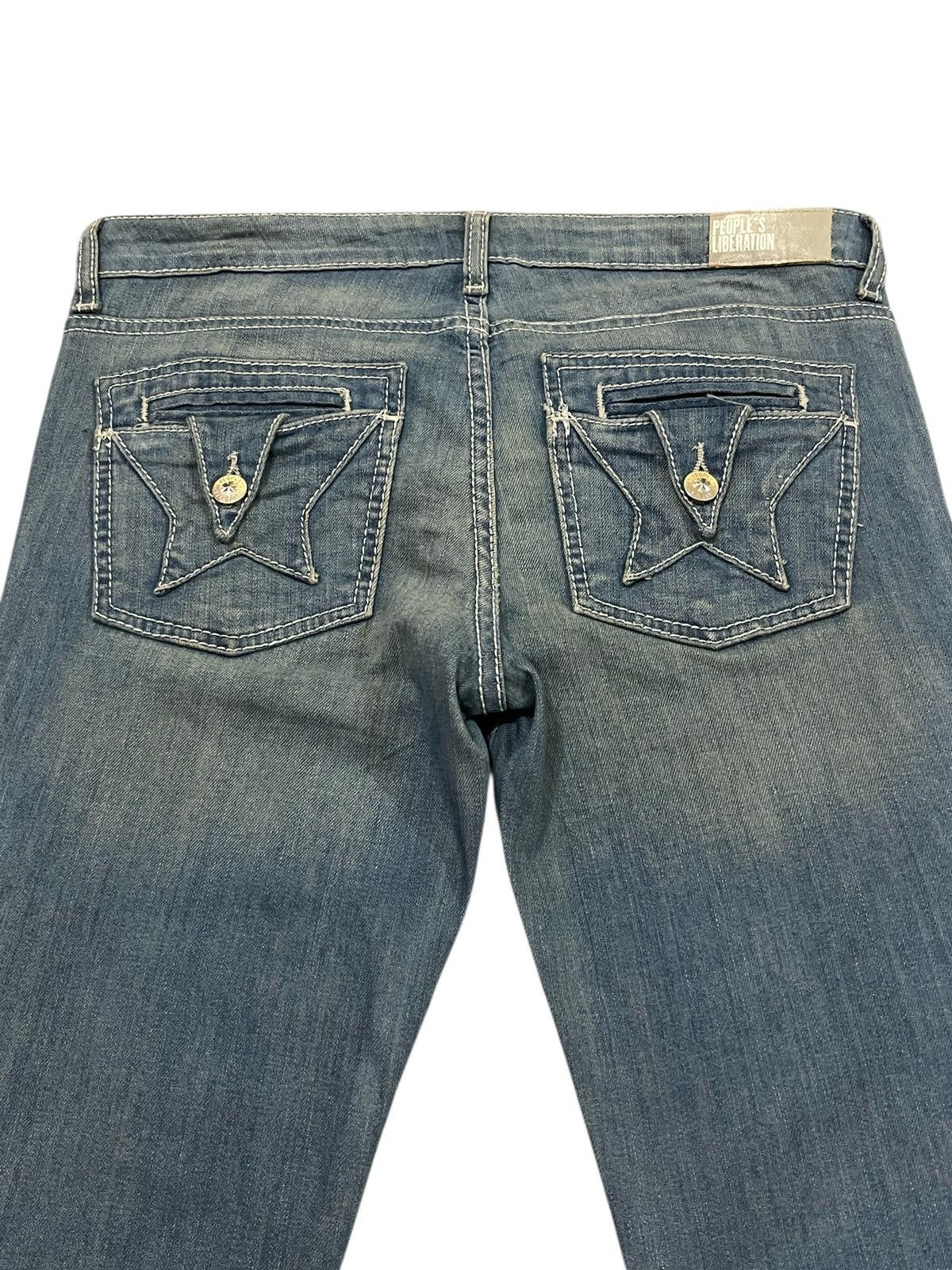 Japanese Brand FLARE 💥 People’s Liberation Washed Denim Size 33" - 12 Thumbnail