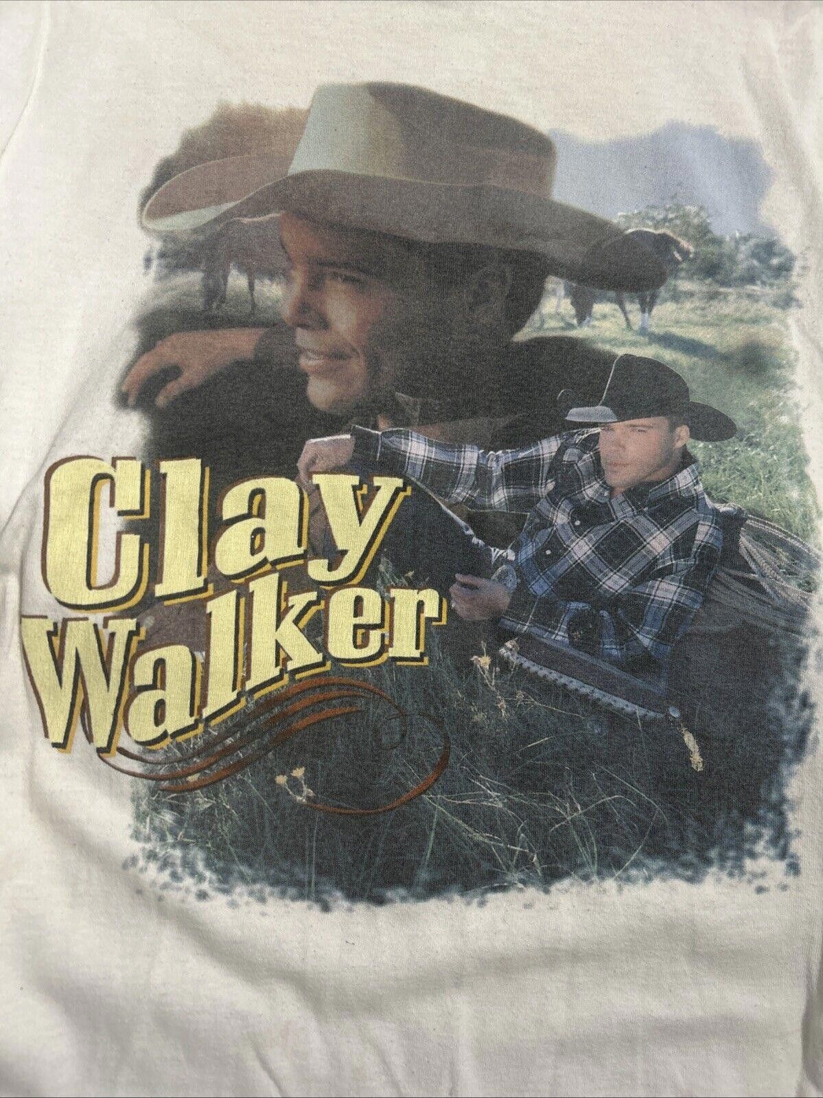 Fruit Of The Loom VTG 1990s Clay Walker Country Music Tour T-Shirt Size US L / EU 52-54 / 3 - 3 Thumbnail
