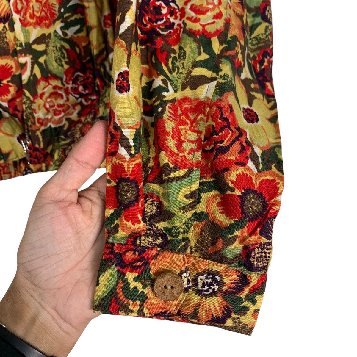 Japanese Brand HI-TECH Florals Design Zipper Hoodie Jacket #0877-C39 Size M / US 6-8 / IT 42-44 - 15 Thumbnail