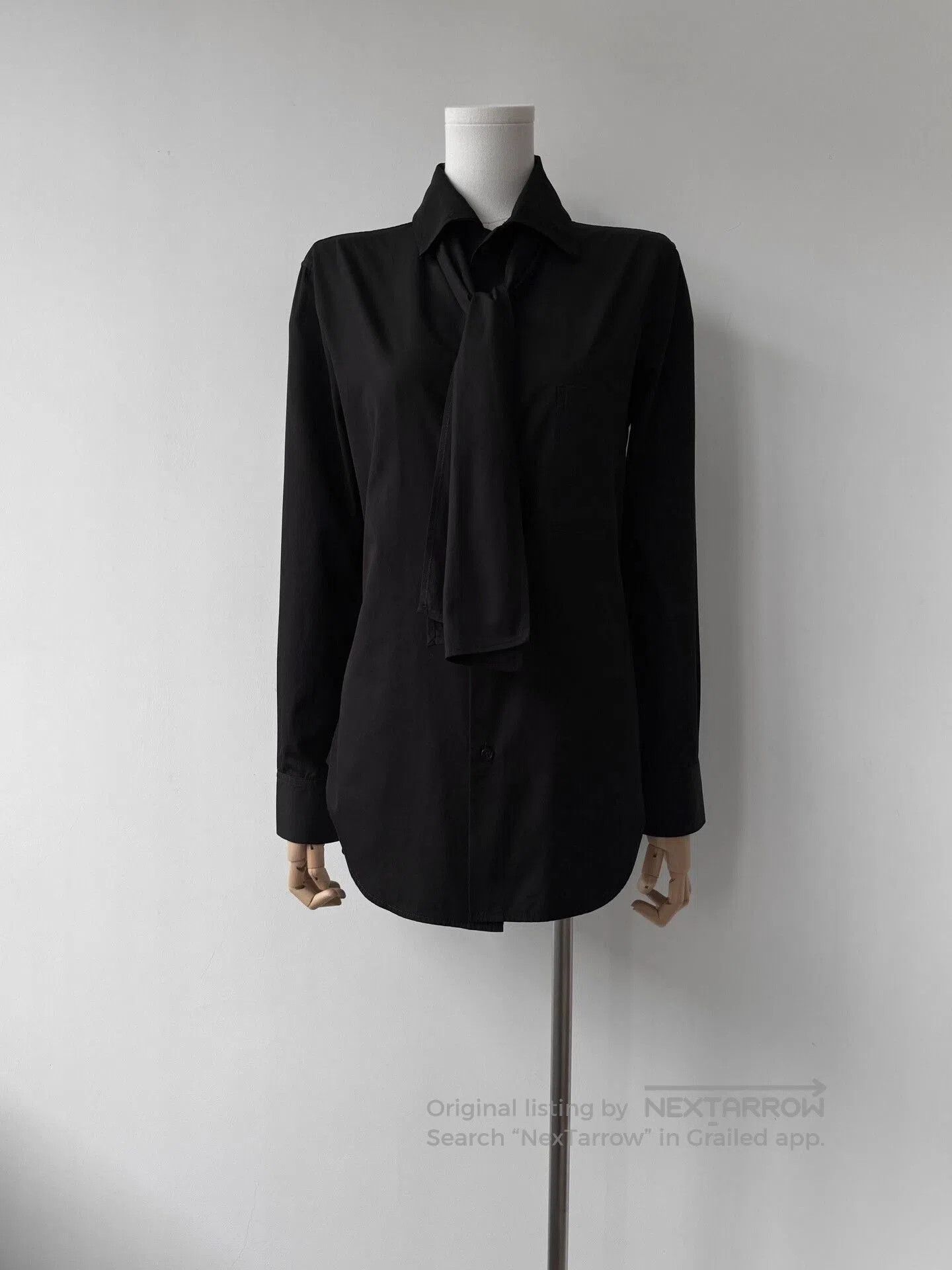 Y's Yohji Yamamoto Black Cotton Shirt. Size S / US 4 / IT 40 - 1 Thumbnail