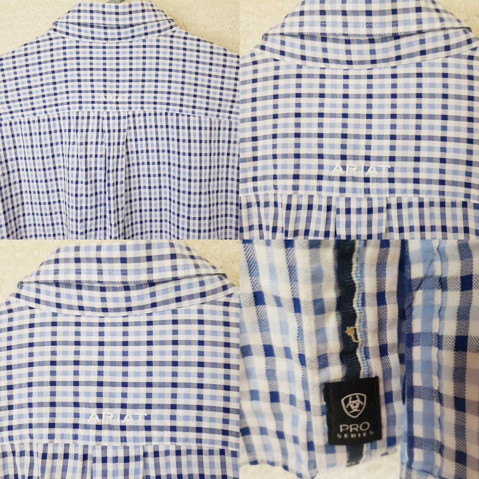Ariat Ariat Pro Button Up Shirt Men XL Blue Check Long Sleeve Cotton Twill Western Button-Down Size US XL / EU 56 / 4 - 8 Thumbnail
