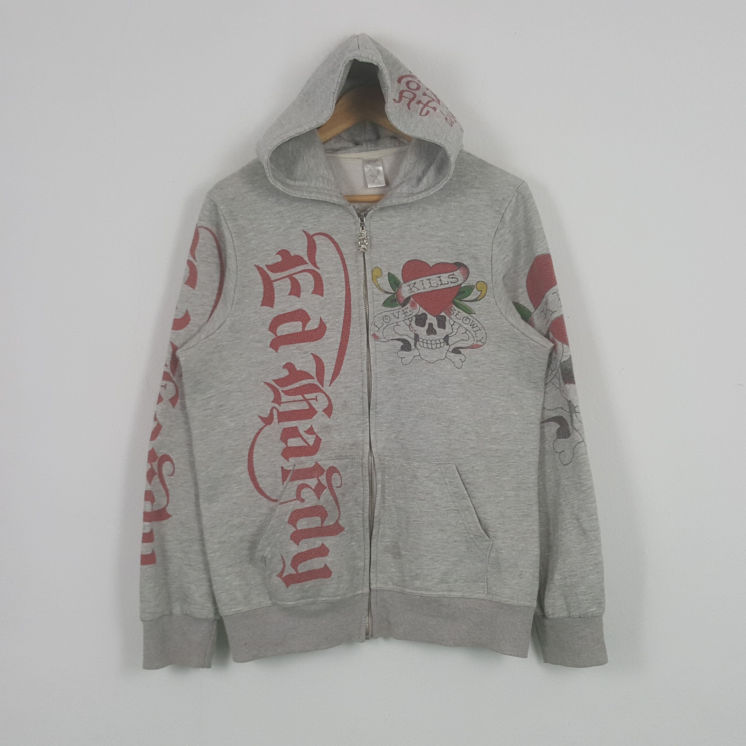Christian Audigier × Ed Hardy × Vintage Vintage Ed Hardy by Christian Audiger Skull Art Hoodies Size US M / EU 48-50 / 2 - 3 Thumbnail