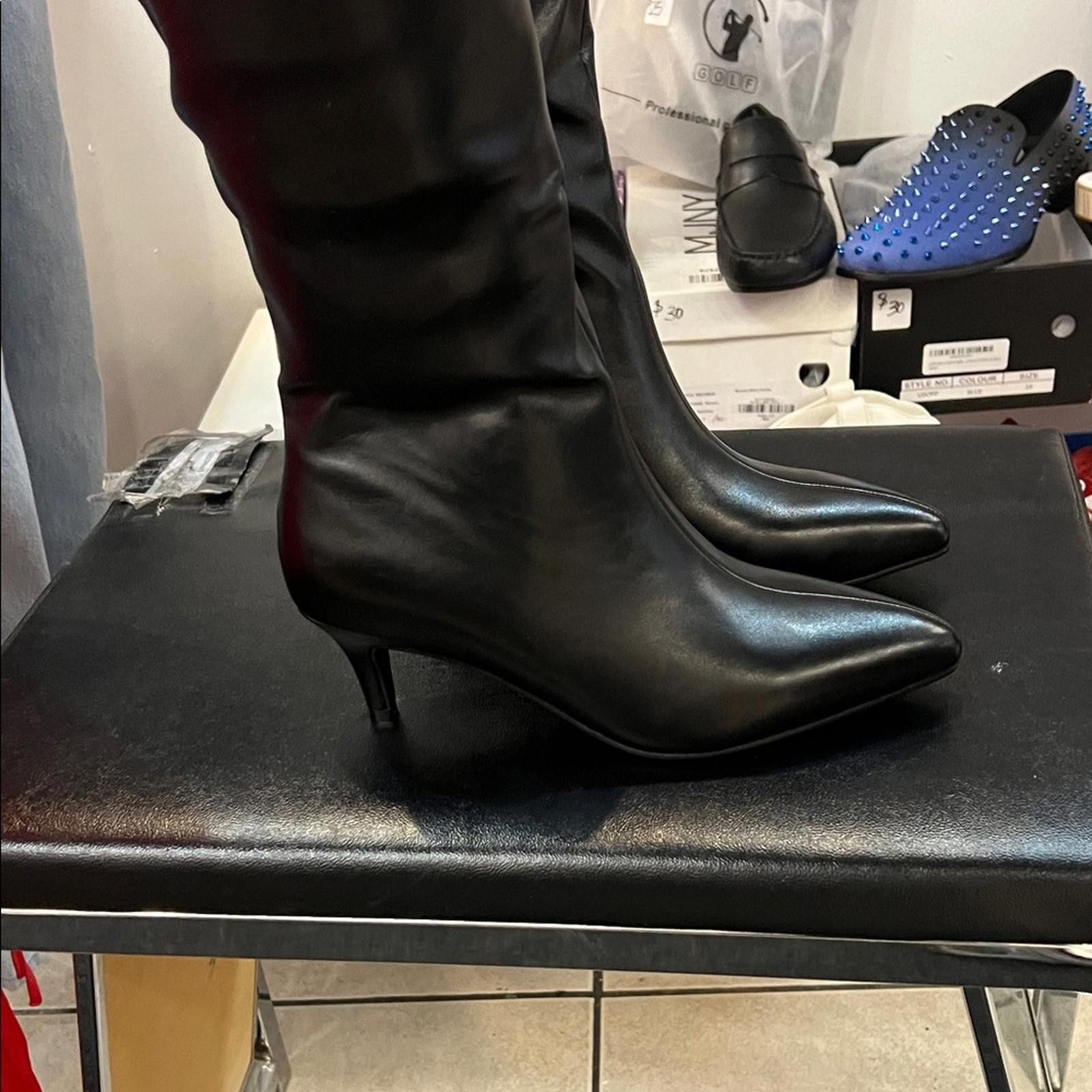 Other Elegant Black Knee-High Women's Boots Size US 7.5 / IT 37.5 - 2 Thumbnail