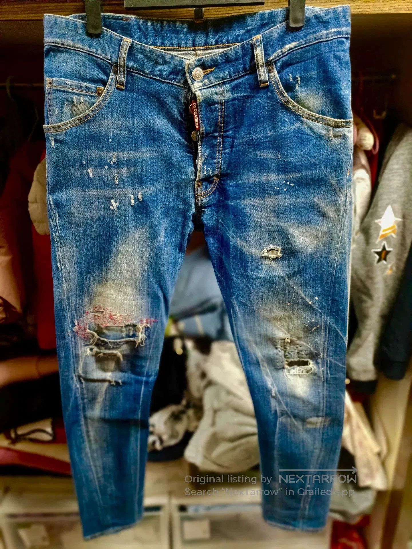 Dsquared2 Dsquared2 Red Knee Distressed Jeans. Size US 30 / EU 46 - 1 Thumbnail